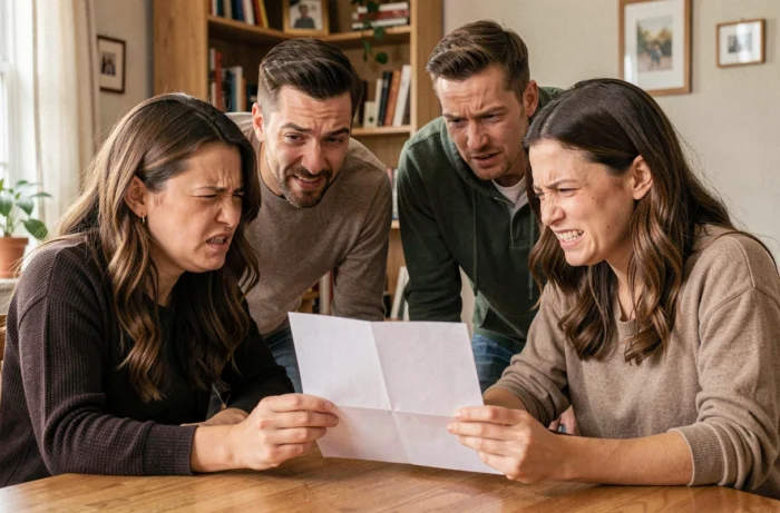 Deux adultes face à une question tu préfères difficile lors d'un jeu de cocotte en papier